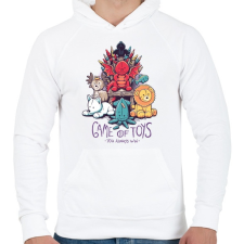 PRINTFASHION Játékok harca - Férfi kapucnis pulóver - Fehér férfi pulóver, kardigán