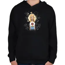 PRINTFASHION játékos - Gyerek kapucnis pulóver - Fekete gyerek pulóver, kardigán
