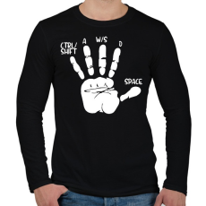 PRINTFASHION Játékos kéz - Férfi hosszú ujjú póló - Fekete