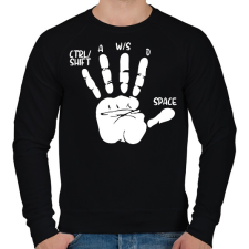 PRINTFASHION Játékos kéz - Férfi pulóver - Fekete férfi pulóver, kardigán
