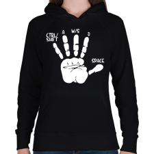 PRINTFASHION Játékos kéz - Női kapucnis pulóver - Fekete női pulóver, kardigán