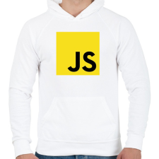 PRINTFASHION JavaScript - Férfi kapucnis pulóver - Fehér férfi pulóver, kardigán