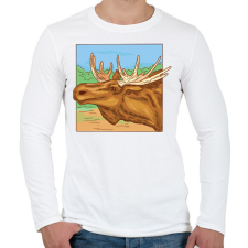 PRINTFASHION Jávorszarvas - Férfi hosszú ujjú póló - Fehér férfi póló