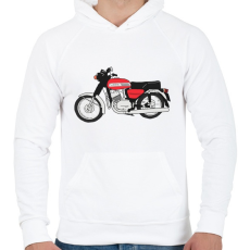 PRINTFASHION Jawa 350 - Férfi kapucnis pulóver - Fehér