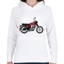 PRINTFASHION Jawa 350 - Női kapucnis pulóver - Fehér női pulóver, kardigán