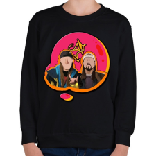 PRINTFASHION Jay és Néma Bob  - Gyerek pulóver - Fekete gyerek pulóver, kardigán