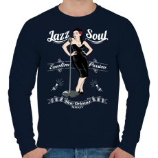 PRINTFASHION Jazz & Soul - Férfi pulóver - Sötétkék