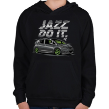PRINTFASHION Jazz do it - Gyerek kapucnis pulóver - Fekete gyerek pulóver, kardigán