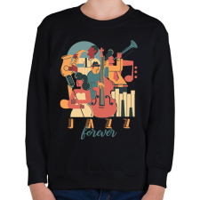 PRINTFASHION Jazz forever - Gyerek pulóver - Fekete gyerek pulóver, kardigán