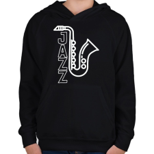 PRINTFASHION Jazz - Gyerek kapucnis pulóver - Fekete gyerek pulóver, kardigán