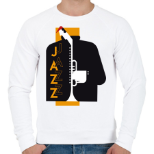 PRINTFASHION Jazz-Jazz - Férfi pulóver - Fehér férfi pulóver, kardigán