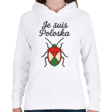 PRINTFASHION Je suis poloska - Női kapucnis pulóver - Fehér női pulóver, kardigán