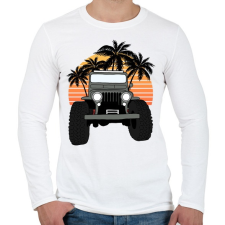 PRINTFASHION Jeep - Férfi hosszú ujjú póló - Fehér férfi póló