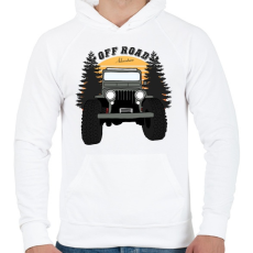 PRINTFASHION Jeep - Férfi kapucnis pulóver - Fehér