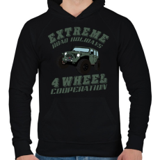 PRINTFASHION jeep - Férfi kapucnis pulóver - Fekete