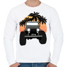 PRINTFASHION Jeep - Férfi pulóver - Fehér férfi pulóver, kardigán