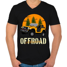 PRINTFASHION jeep - Férfi V-nyakú póló - Fekete férfi póló