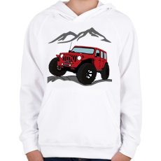 PRINTFASHION Jeep  - Gyerek kapucnis pulóver - Fehér