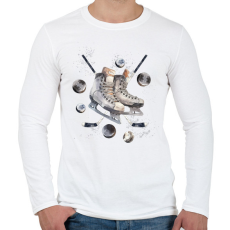 PRINTFASHION Jéghoki - Férfi hosszú ujjú póló - Fehér