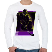 PRINTFASHION Jéghokis - Férfi hosszú ujjú póló - Fehér férfi póló