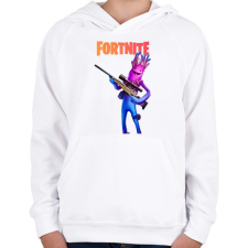 PRINTFASHION Jellie Fortnite - Gyerek kapucnis pulóver - Fehér gyerek pulóver, kardigán