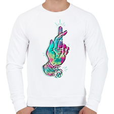 PRINTFASHION Jelzés - Férfi pulóver - Fehér férfi pulóver, kardigán