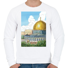 PRINTFASHION Jeruzsálem - Férfi pulóver - Fehér férfi pulóver, kardigán