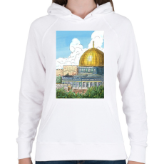 PRINTFASHION Jeruzsálem - Női kapucnis pulóver - Fehér