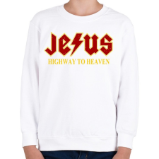 PRINTFASHION Jesus high way to heaven - Gyerek pulóver - Fehér gyerek pulóver, kardigán