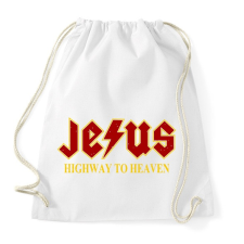 PRINTFASHION Jesus high way to heaven - Sportzsák, Tornazsák - Fehér tornazsák