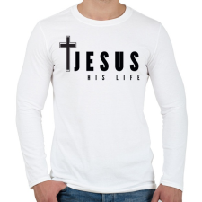 PRINTFASHION jesus his life - Férfi hosszú ujjú póló - Fehér férfi póló