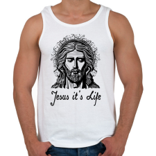 PRINTFASHION jesus its life - Férfi atléta - Fehér atléta, trikó