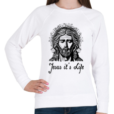 PRINTFASHION jesus its life - Női pulóver - Fehér