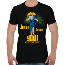 PRINTFASHION jesus loves you but im not - Férfi póló - Fekete