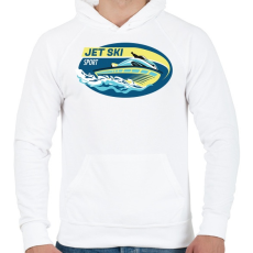 PRINTFASHION Jet-ski - Férfi kapucnis pulóver - Fehér