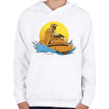 PRINTFASHION Jetski - Gyerek kapucnis pulóver - Fehér gyerek pulóver, kardigán