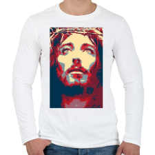 PRINTFASHION Jézus - Férfi hosszú ujjú póló - Fehér férfi póló