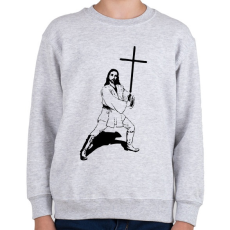 PRINTFASHION Jézus kardja - Gyerek pulóver - Sport szürke