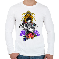 PRINTFASHION Jimi Hendrix - Férfi hosszú ujjú póló - Fehér