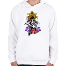PRINTFASHION Jimi Hendrix - Gyerek kapucnis pulóver - Fehér