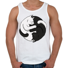 PRINTFASHION Jin-Jang cicák - Férfi atléta - Fehér atléta, trikó