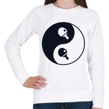 PRINTFASHION Jin Jang - Pingpong - Női pulóver - Fehér női pulóver, kardigán