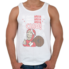 PRINTFASHION Jingle bell Bella Ciao - Férfi atléta - Fehér atléta, trikó