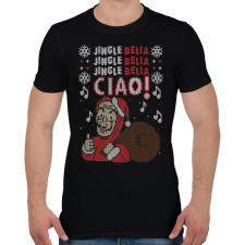 PRINTFASHION Jingle bell Bella Ciao - Férfi póló - Fekete férfi póló