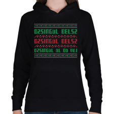 PRINTFASHION JINGLE BELLS 2 - Női kapucnis pulóver - Fekete női pulóver, kardigán
