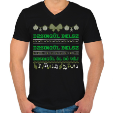 PRINTFASHION JINGLE BELLS 3 - Férfi V-nyakú póló - Fekete
