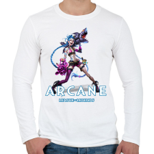 PRINTFASHION Jinx - Arcane - Férfi hosszú ujjú póló - Fehér férfi póló