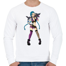 PRINTFASHION Jinx - Férfi pulóver - Fehér