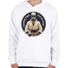 PRINTFASHION Jiu jitsu előtt kávé - Gyerek kapucnis pulóver - Fehér