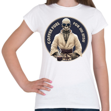 PRINTFASHION Jiu jitsu előtt kávé - Női póló - Fehér női póló
